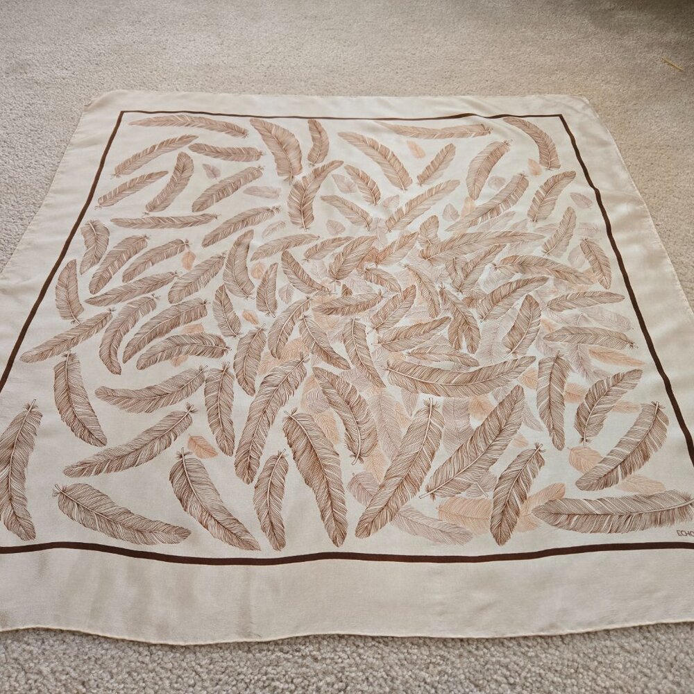 Echo Silk Feather Scarf Bird - Picture 8 of 10